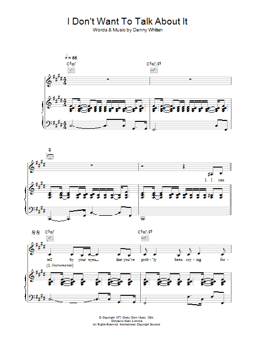 Download Everything But The Girl I Don't Want To Talk About It Sheet Music