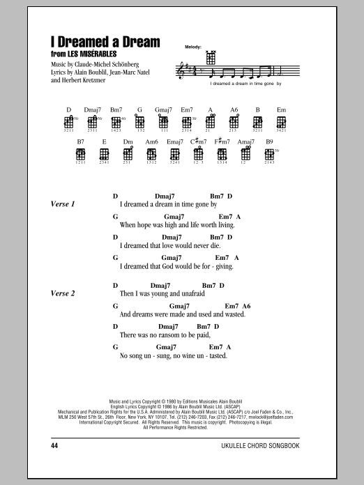 Download Boublil and Schonberg I Dreamed A Dream (from Les Miserables) Sheet Music
