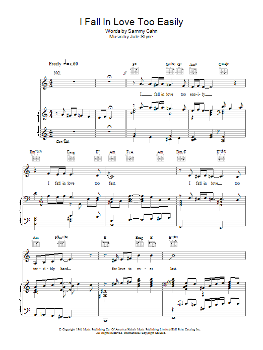 Download Frank Sinatra I Fall In Love Too Easily Sheet Music
