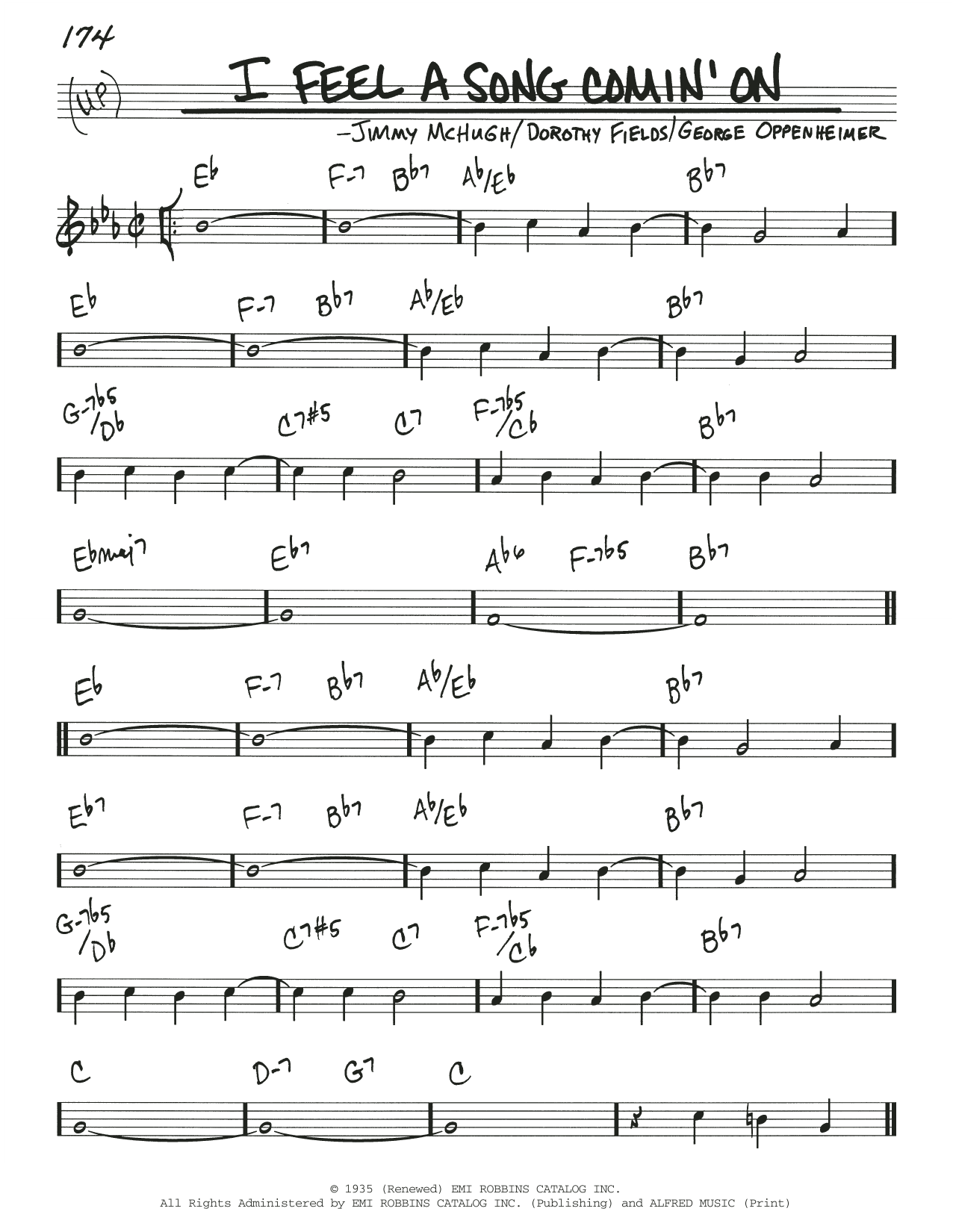 Download Jimmy McHugh I Feel A Song Comin' On Sheet Music