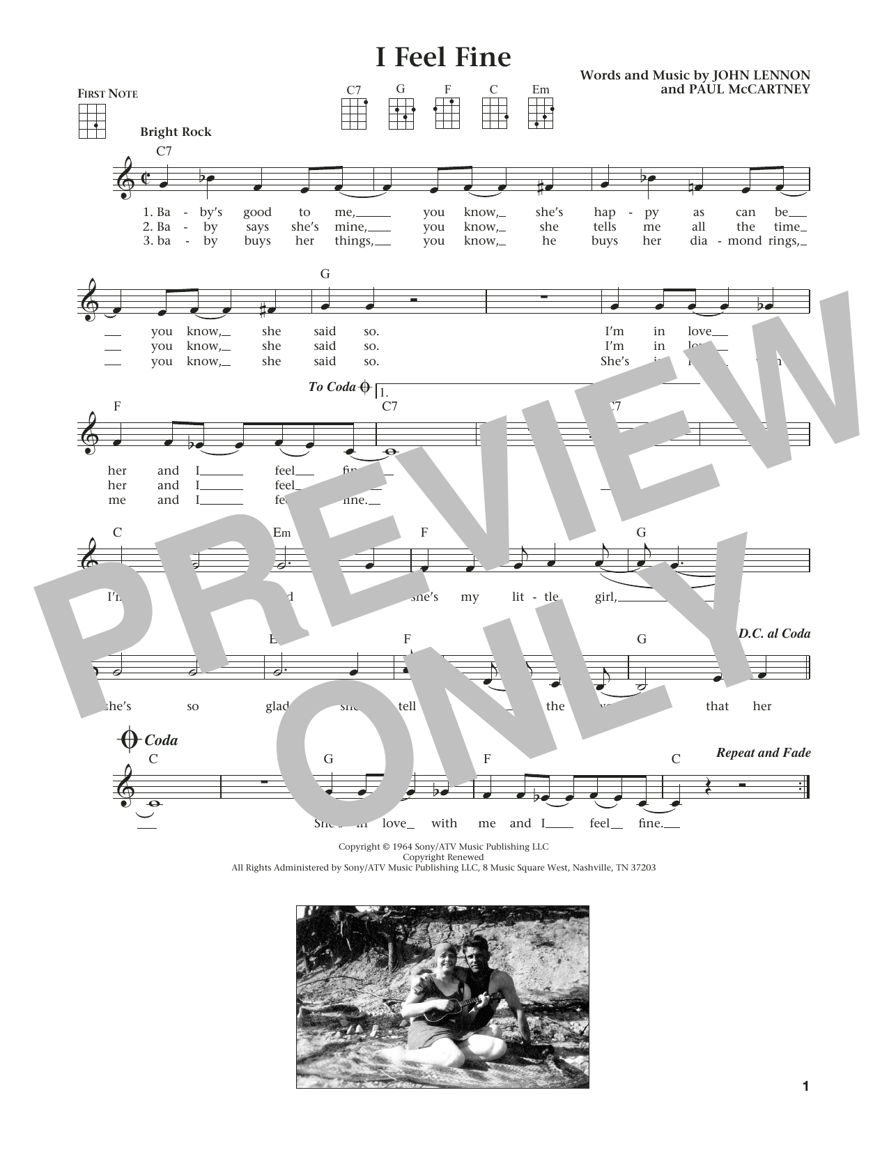 Download The Beatles I Feel Fine (from The Daily Ukulele) (a Sheet Music