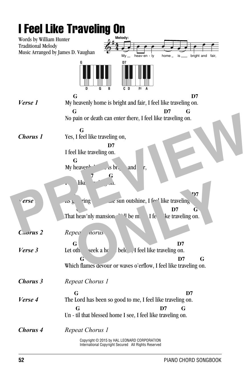 Download Traditional I Feel Like Traveling On Sheet Music