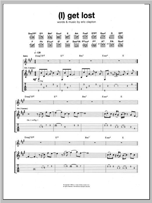 Download Eric Clapton (I) Get Lost Sheet Music