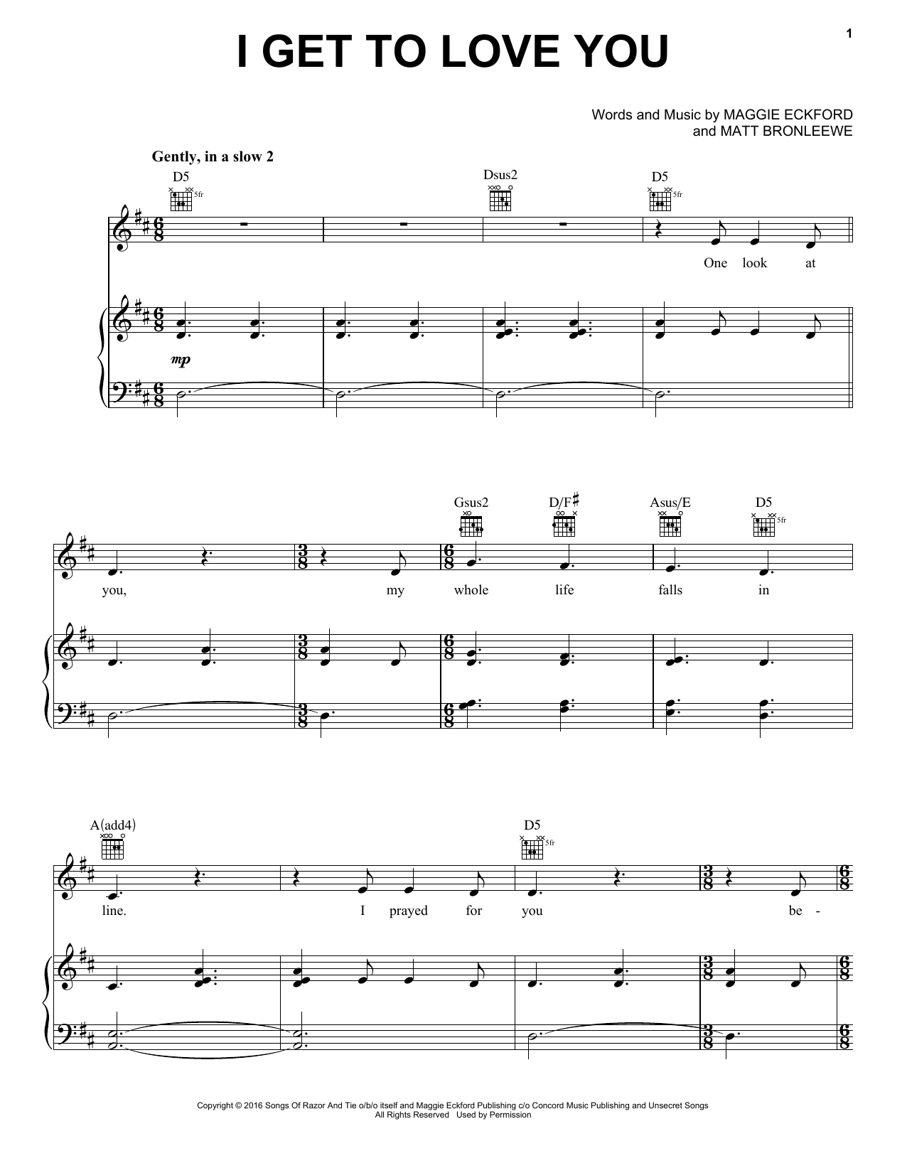 Download Ruelle I Get To Love You Sheet Music