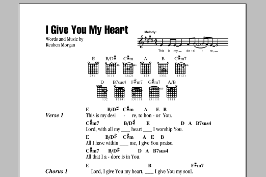 Download Reuben Morgan I Give You My Heart Sheet Music