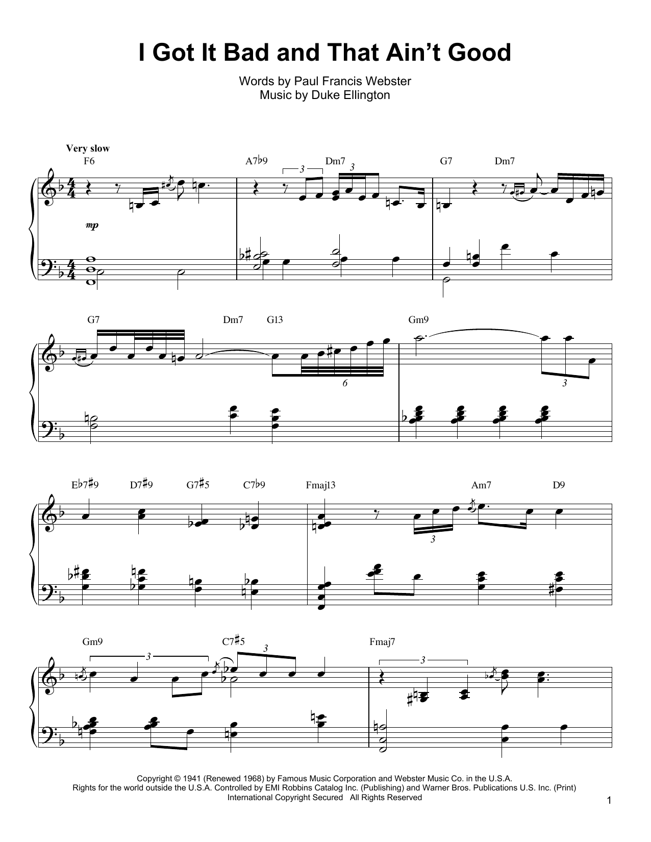 Download Oscar Peterson I Got It Bad And That Ain't Good Sheet Music