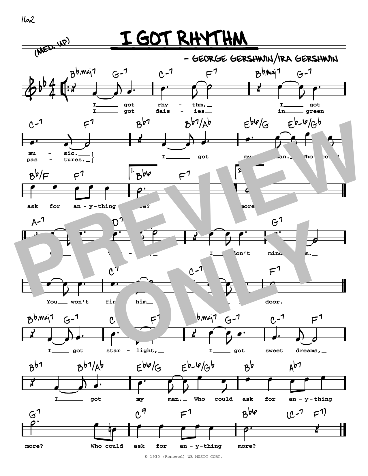 Download George Gershwin & Ira Gershwin I Got Rhythm (High Voice) (from An Amer Sheet Music