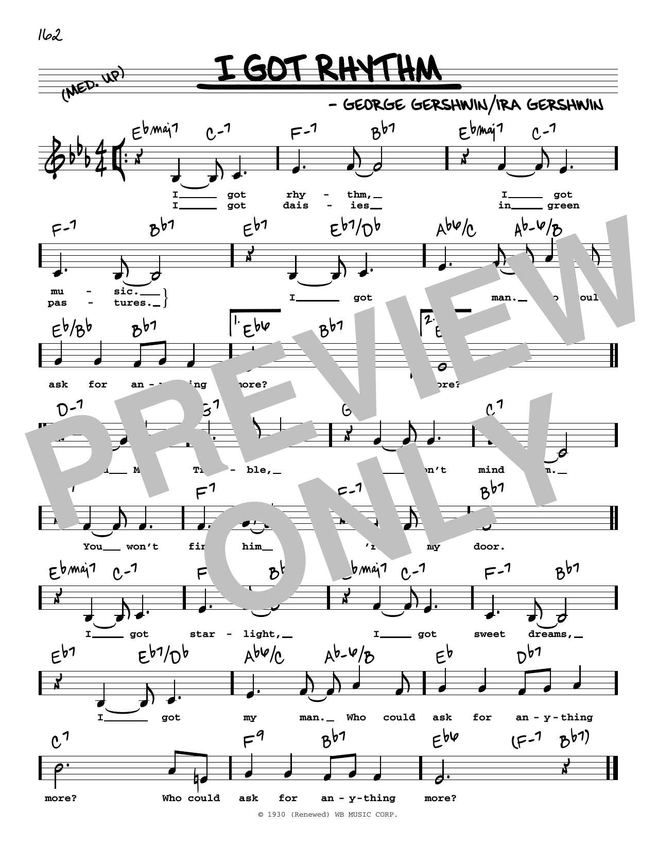 Download George Gershwin & Ira Gershwin I Got Rhythm (Low Voice) Sheet Music
