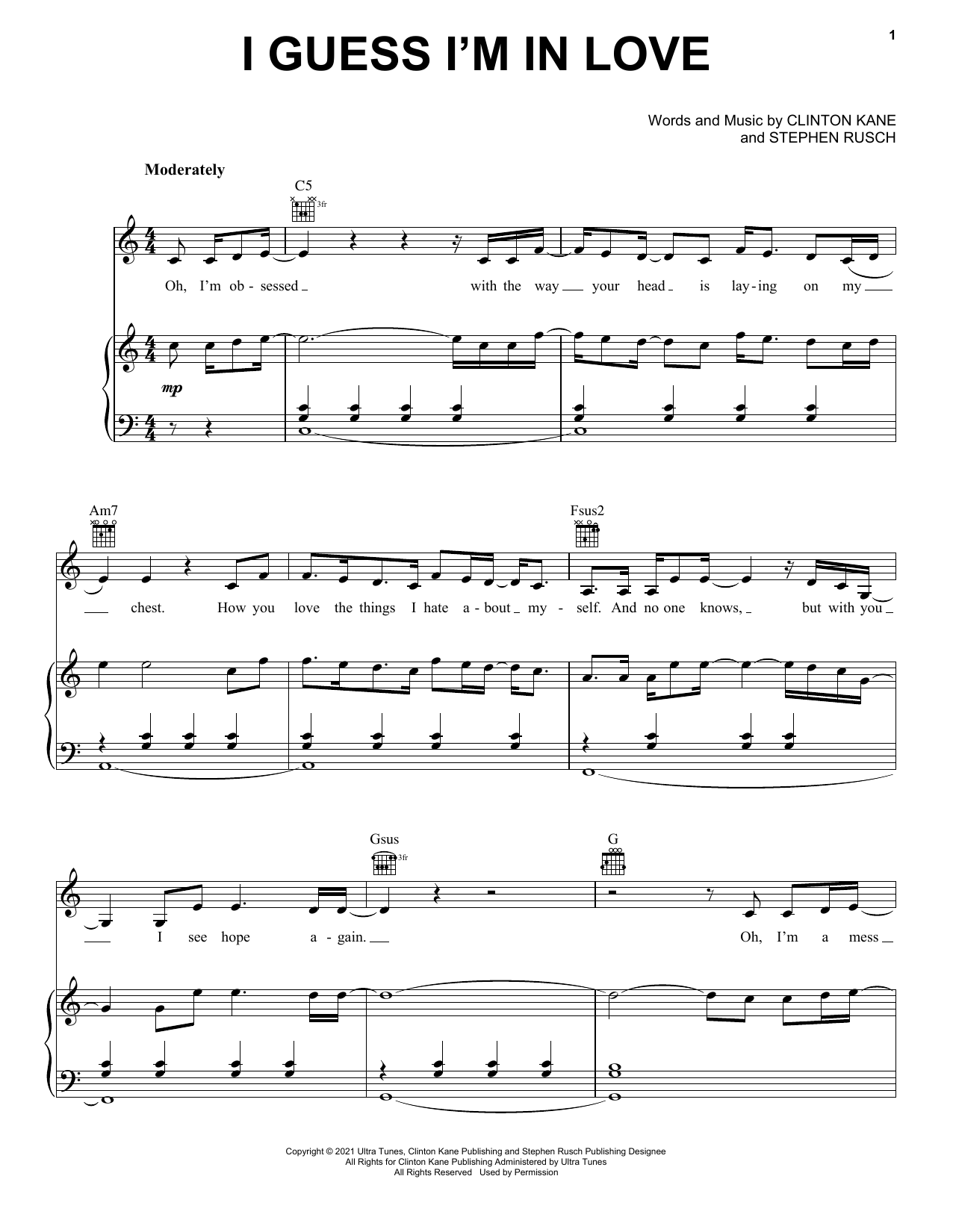 Download Clinton Kane I Guess I'm In Love Sheet Music