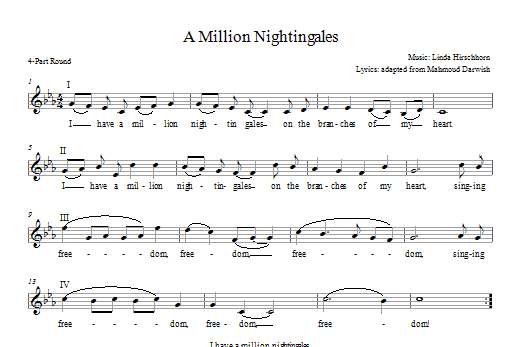 Download Linda Hirschhorn I Have a Million Nightingales Sheet Music