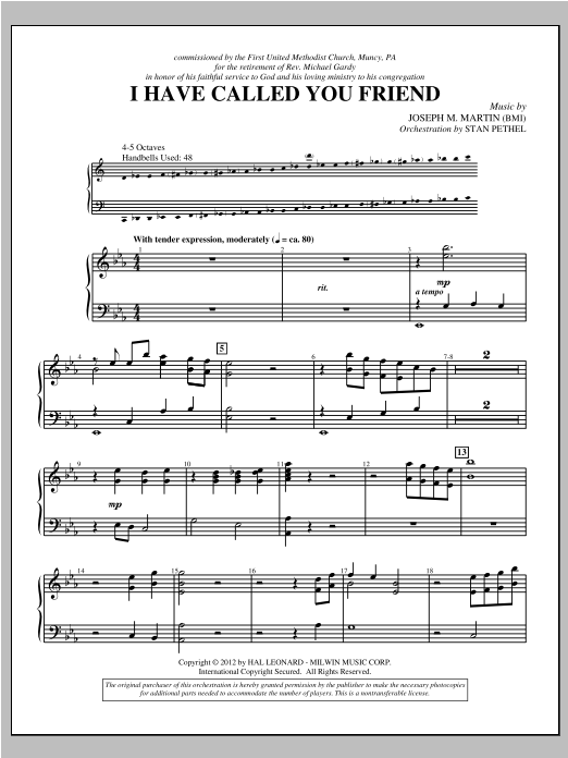 Download Joseph M. Martin I Have Called You Friend Sheet Music