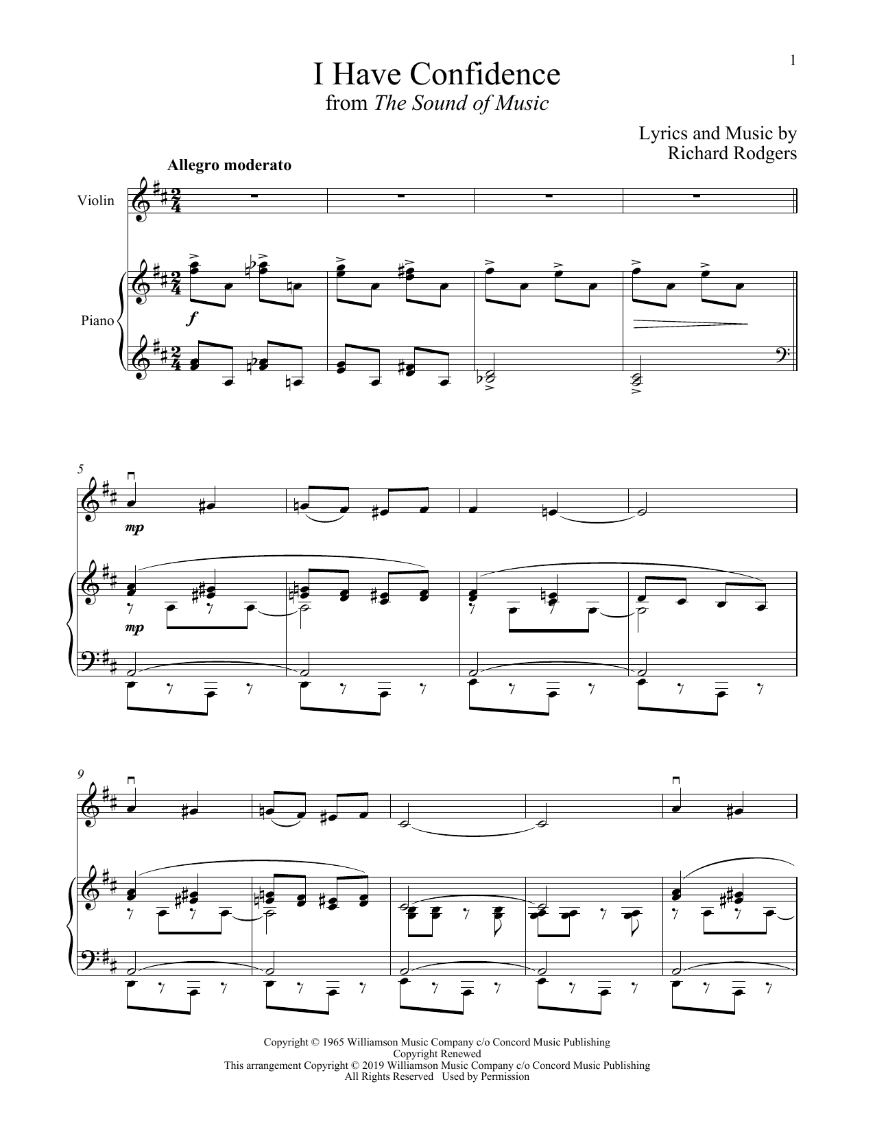Download Rodgers & Hammerstein I Have Confidence (from The Sound of Mu Sheet Music
