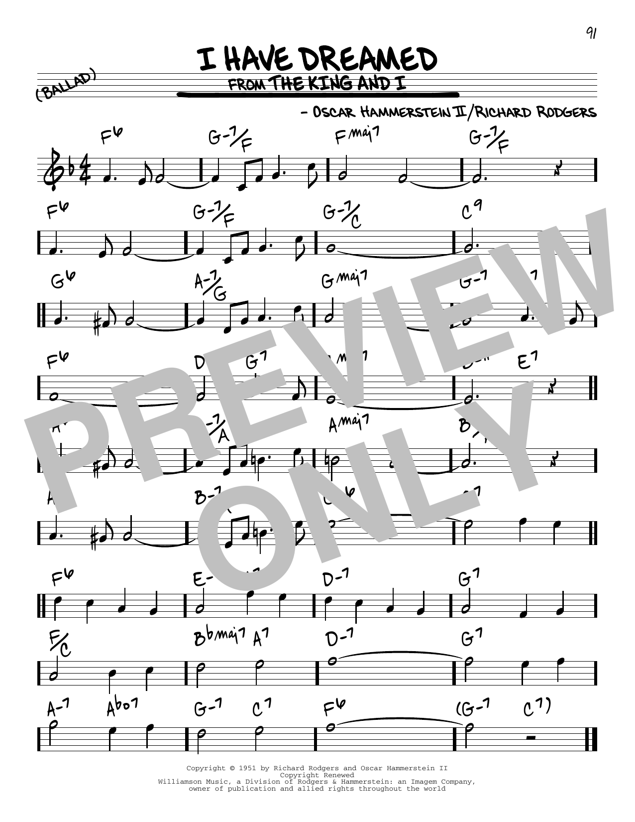 Download Rodgers & Hammerstein I Have Dreamed Sheet Music