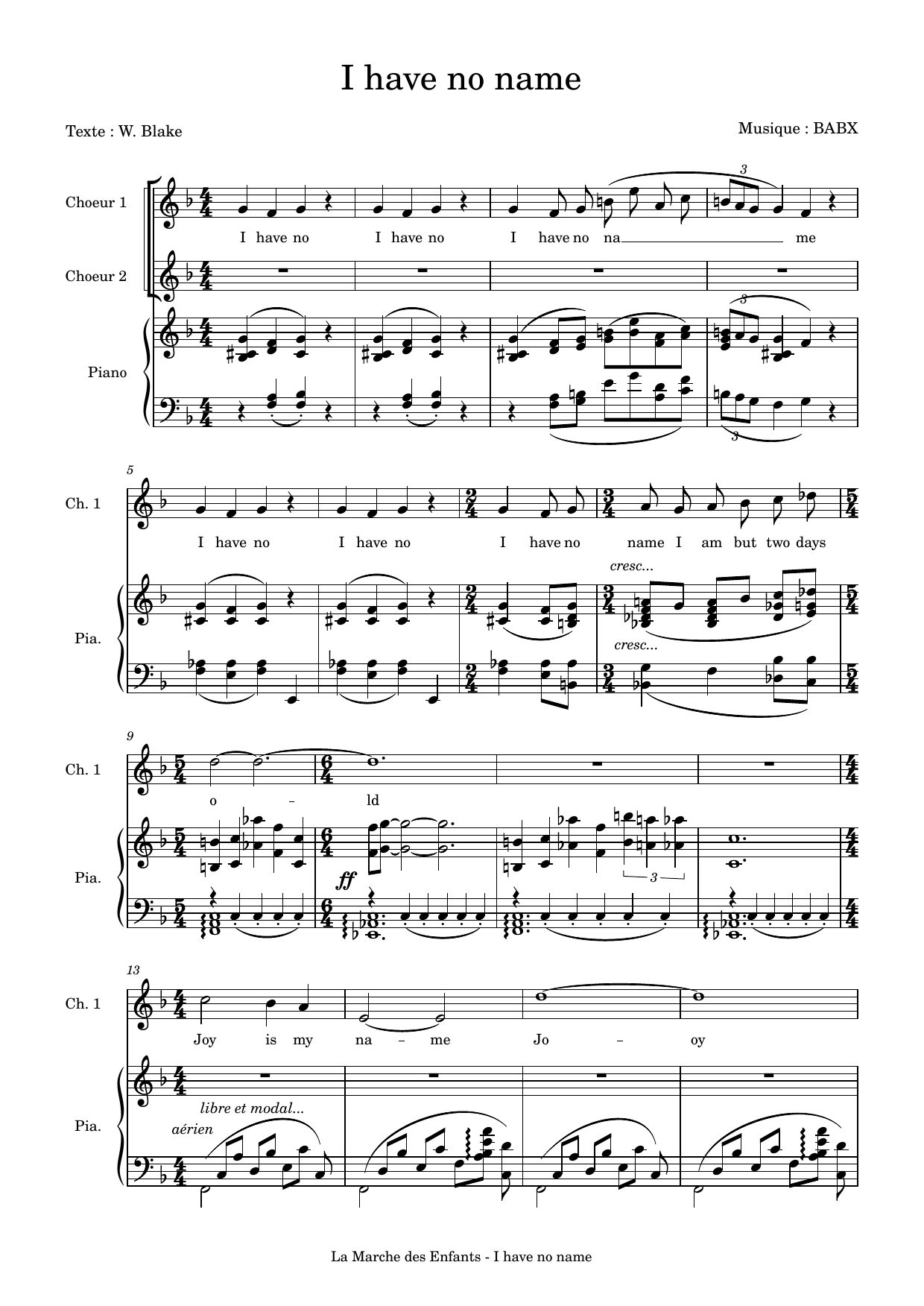David Babin (Babx) I have no name sheet music notes printable PDF score