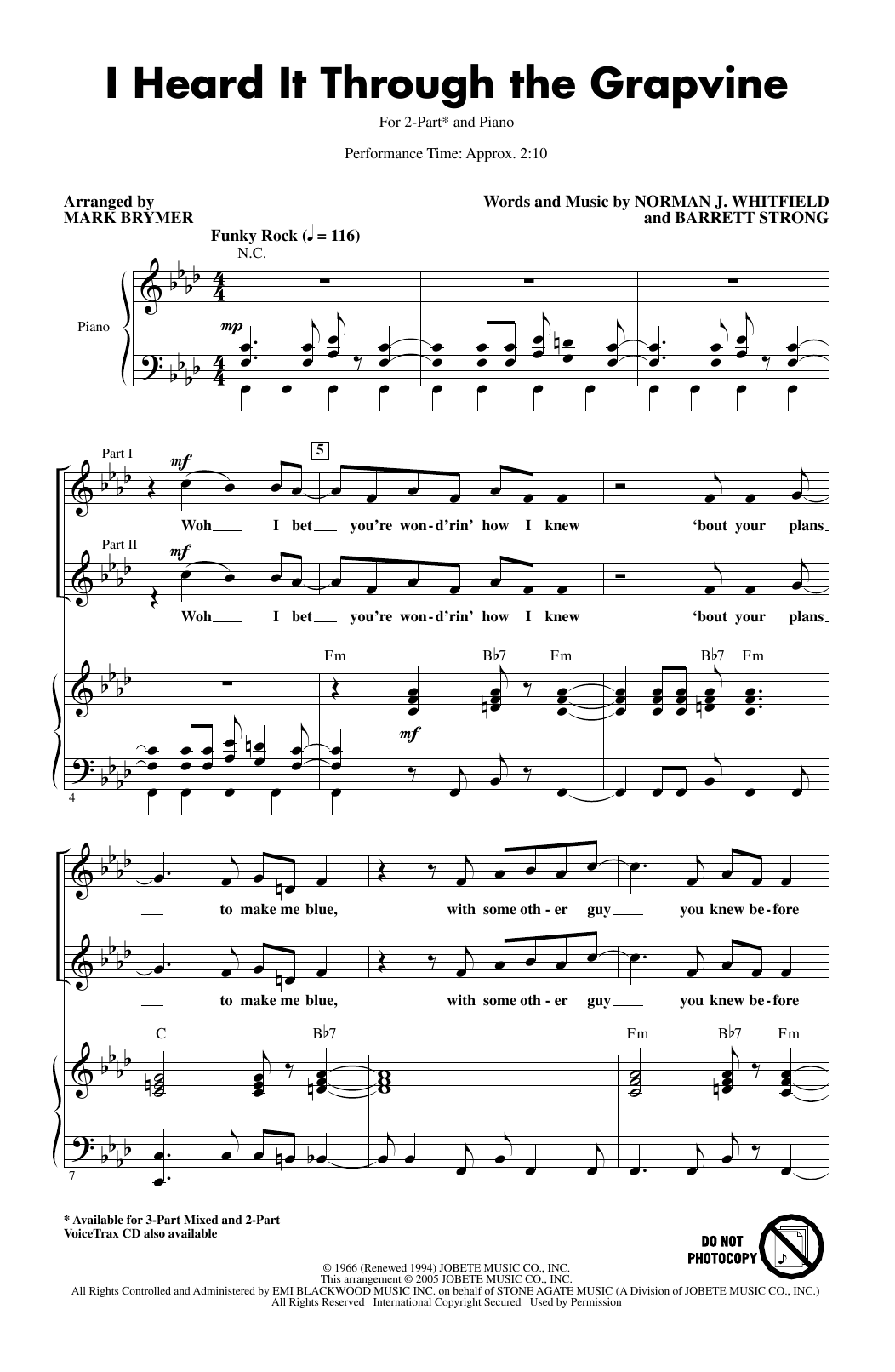 Download Marvin Gaye I Heard It Through The Grapevine (arr. Sheet Music