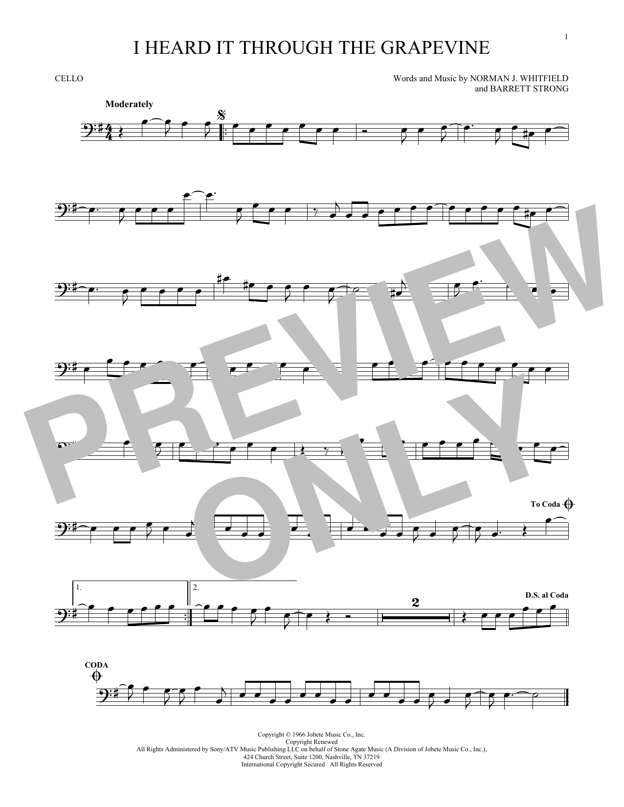 Download Marvin Gaye I Heard It Through The Grapevine Sheet Music