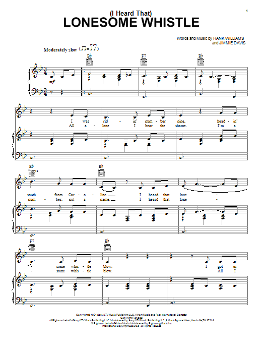 Download Johnny Cash (I Heard That) Lonesome Whistle Sheet Music