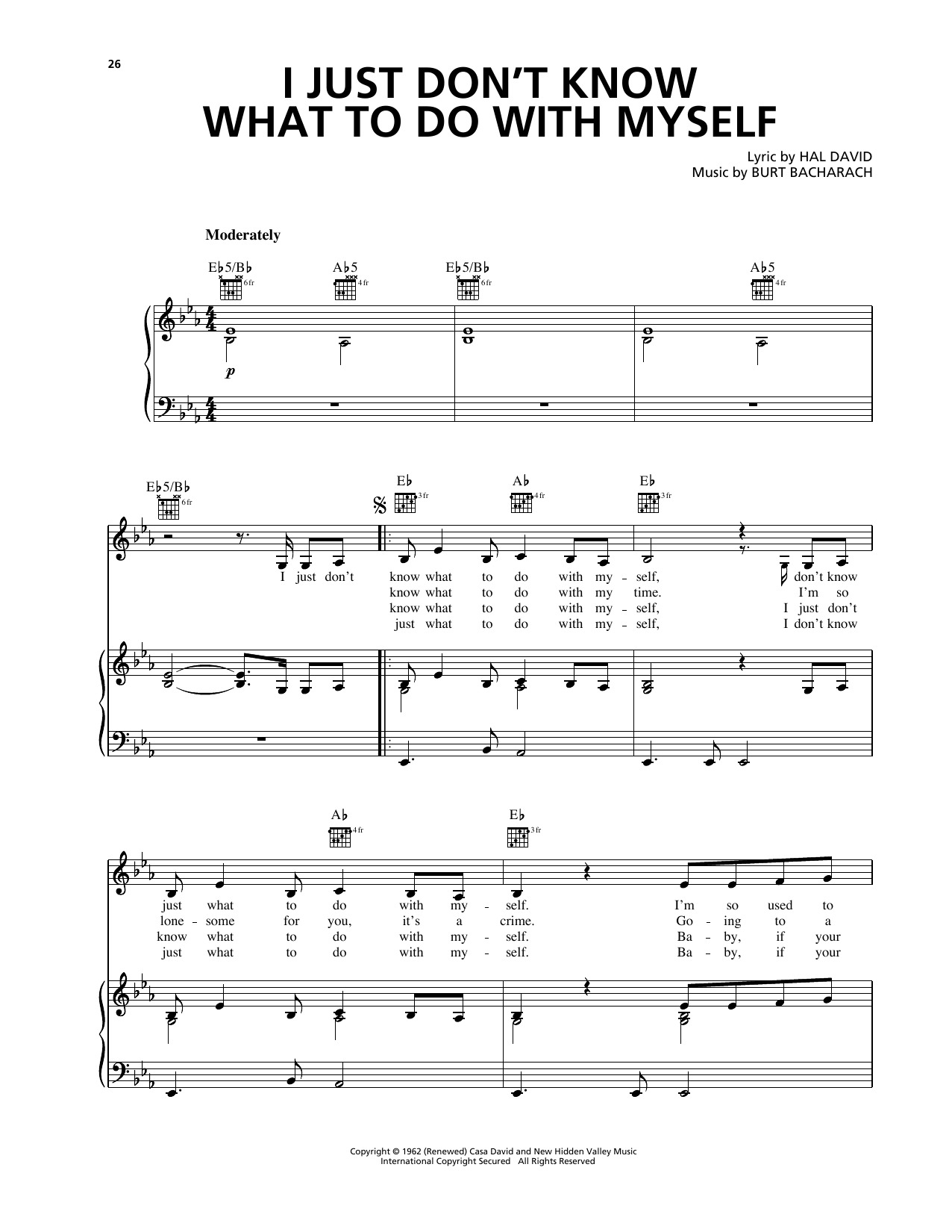 Download Nicky Holland I Just Don't Know What To Do With Mysel Sheet Music