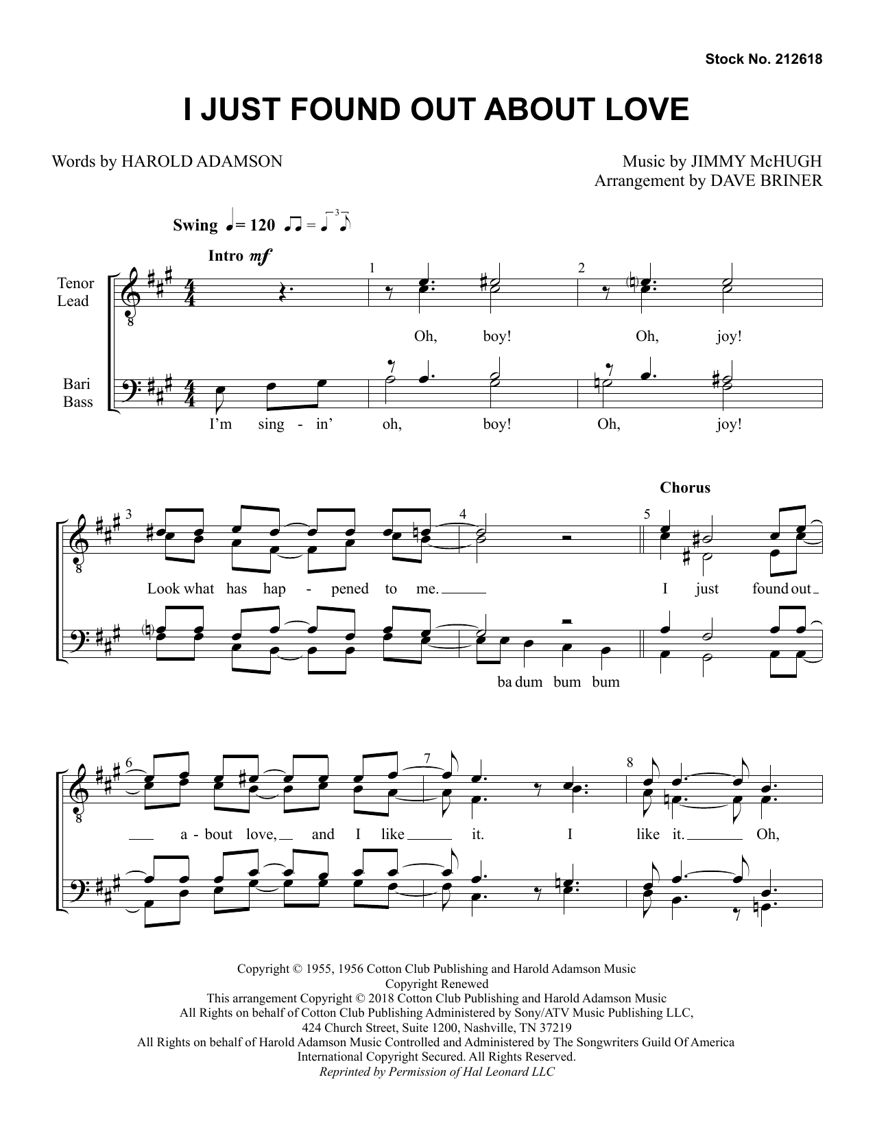 Download Nat King Cole I Just Found out About Love (arr. Dave Sheet Music