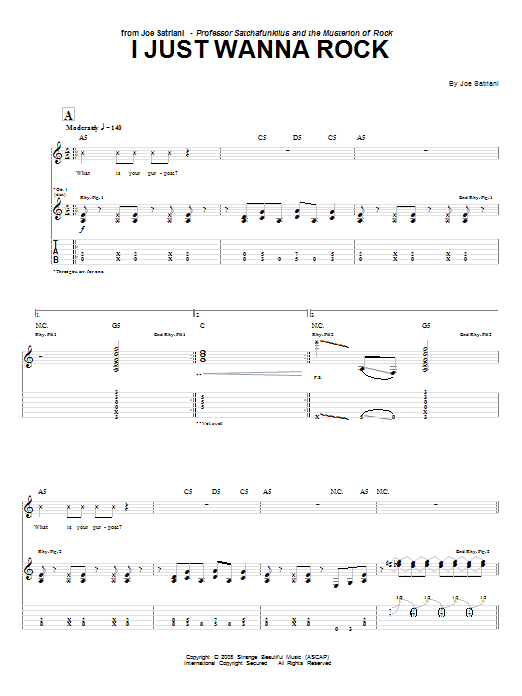 Download Joe Satriani I Just Wanna Rock Sheet Music
