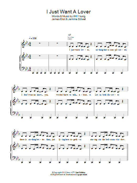 Download Will Young I Just Want A Lover Sheet Music