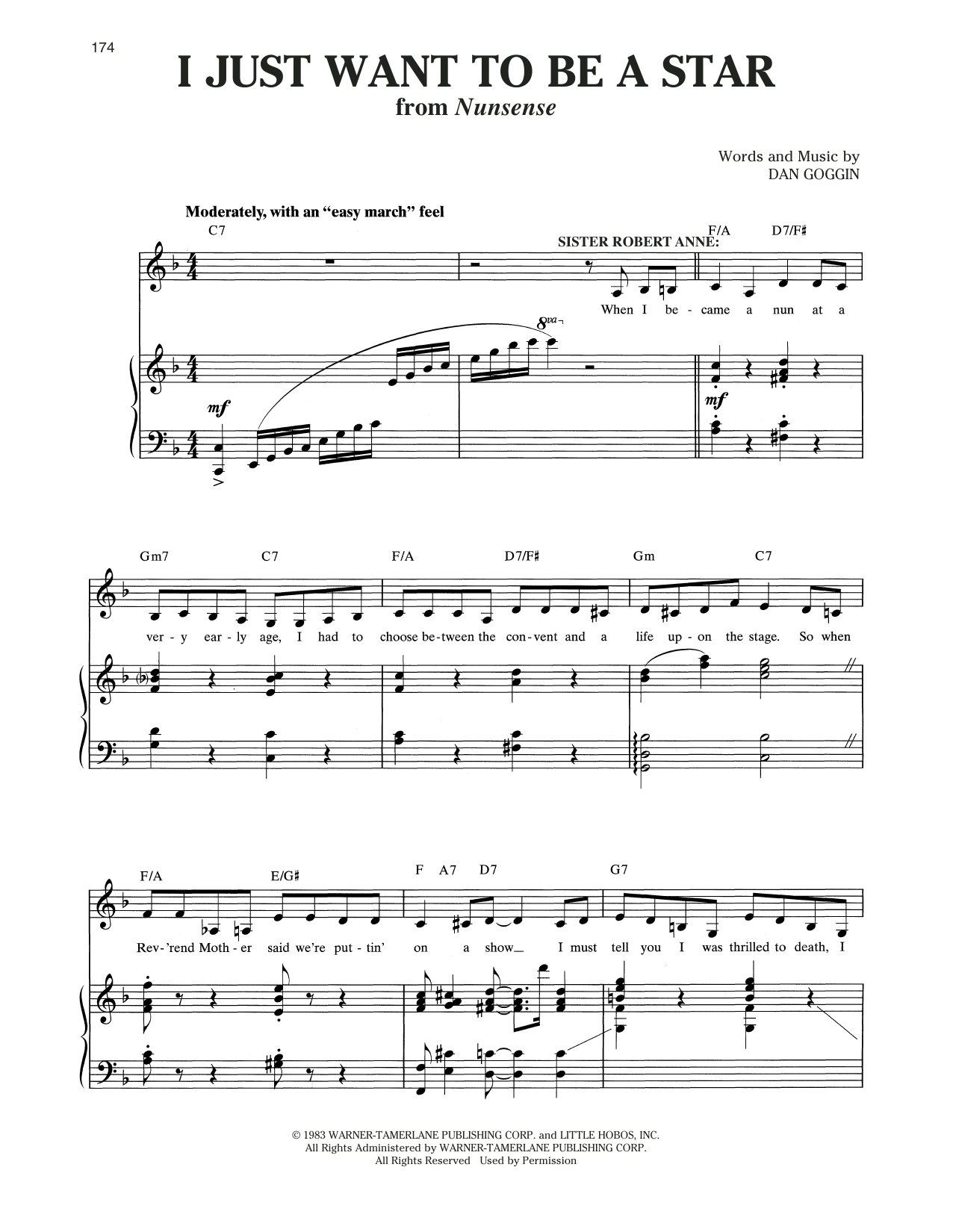 Download Dan Goggin I Just Want To Be A Star (from Nunsense Sheet Music