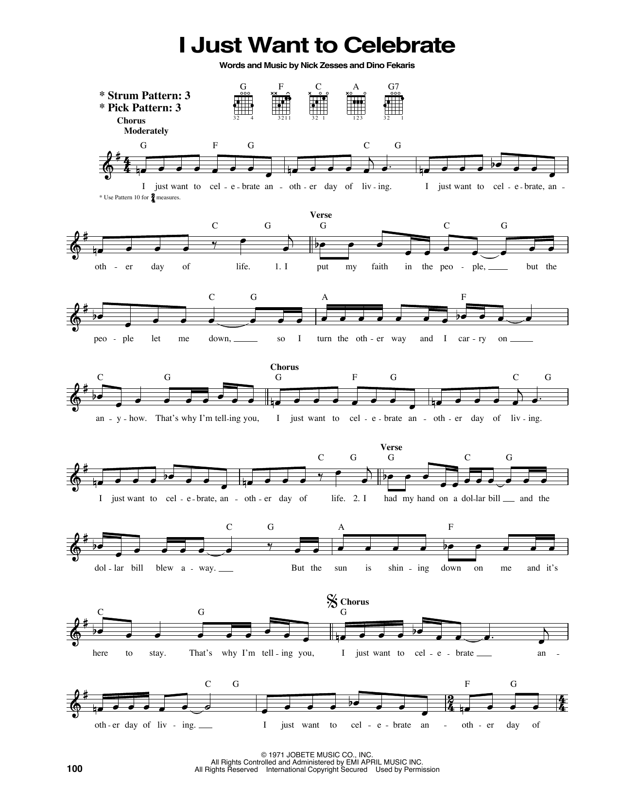 Download Rare Earth I Just Want To Celebrate Sheet Music