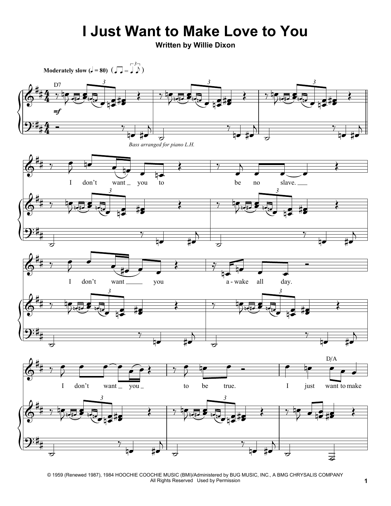 Download Foghat I Just Want To Make Love To You Sheet Music