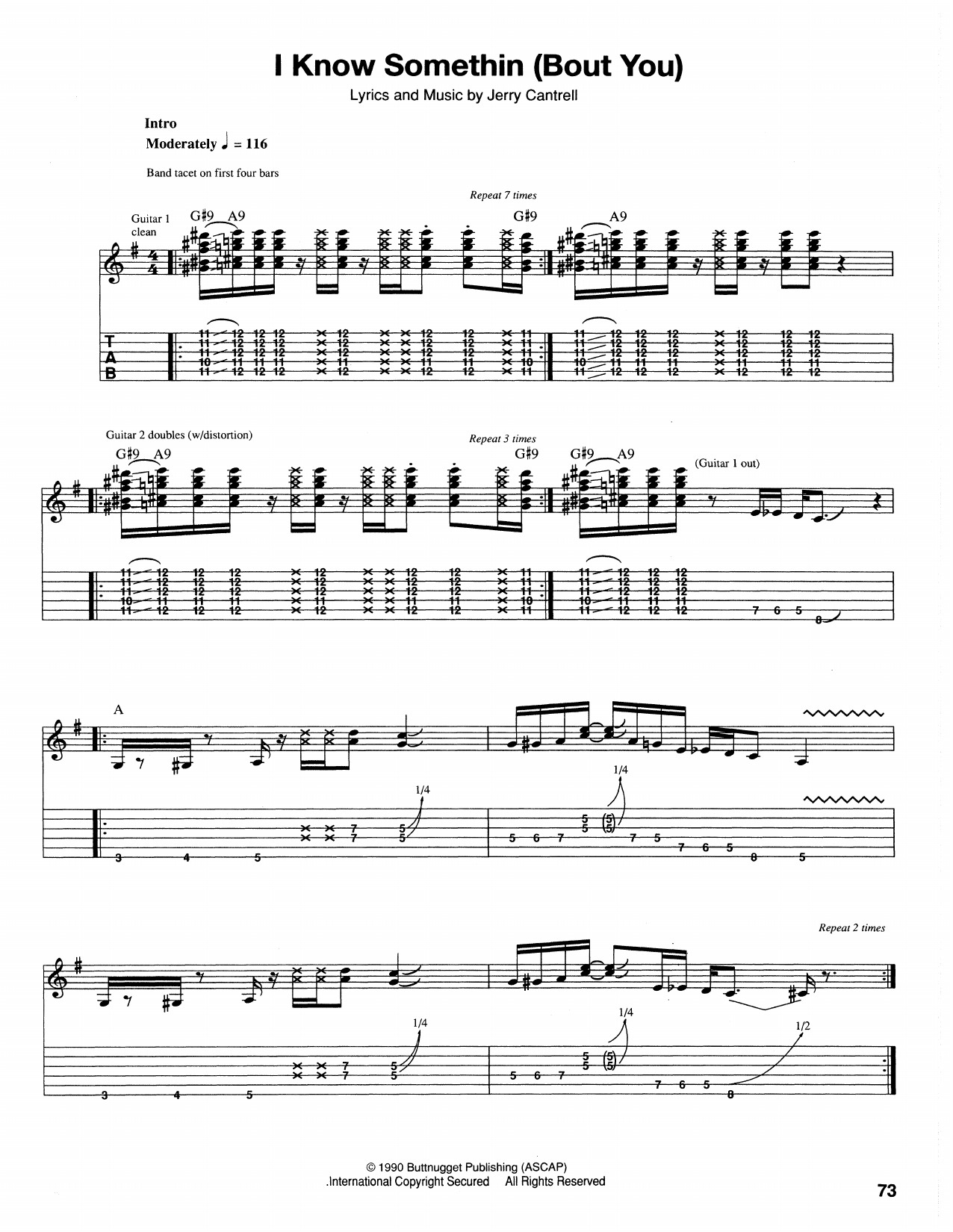 Download Alice In Chains I Know Somethin' (Bout You) Sheet Music