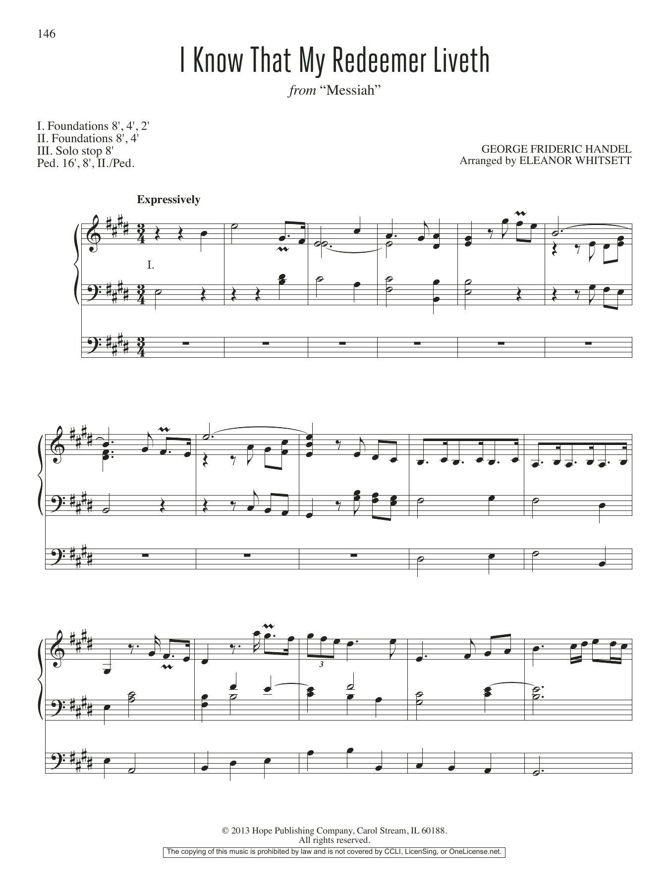 Download Eleanor Whitsett I Know That My Redeemer Liveth Sheet Music