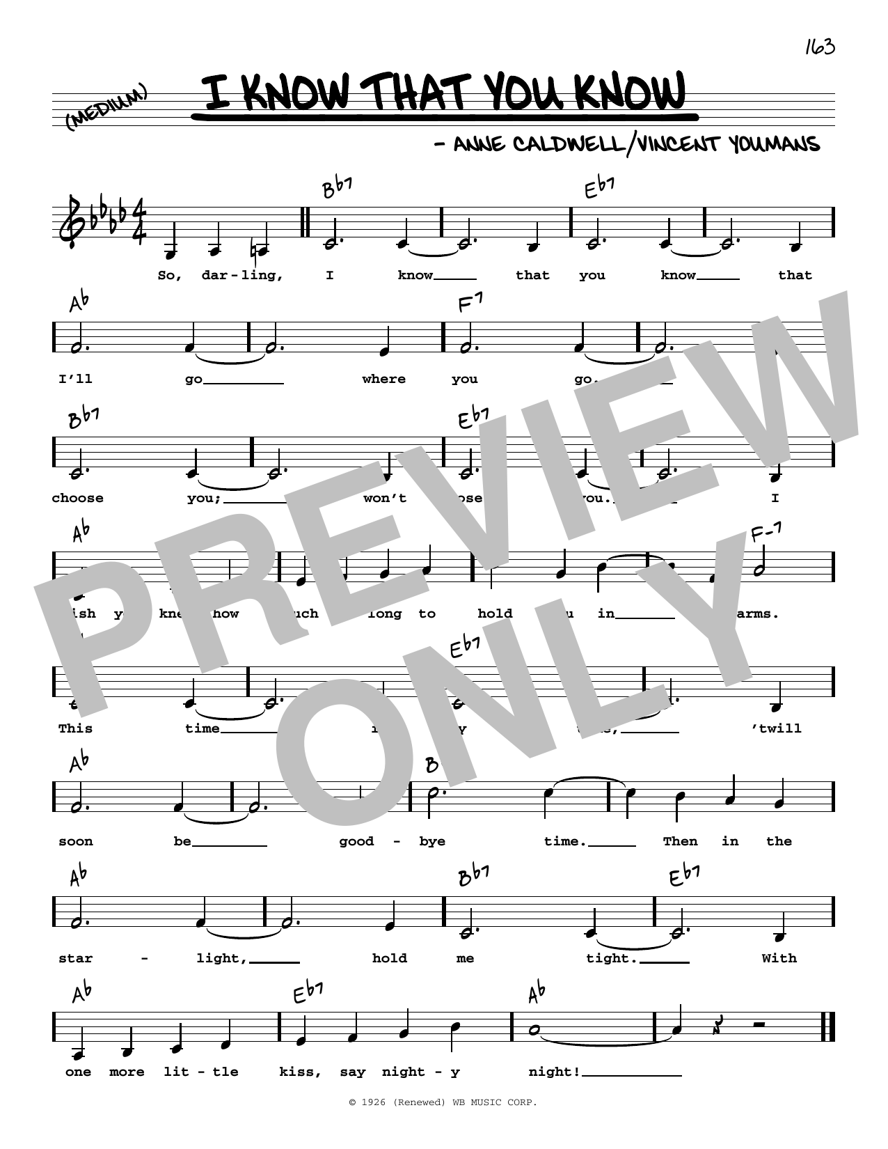 Download Benny Goodman I Know That You Know (Low Voice) Sheet Music