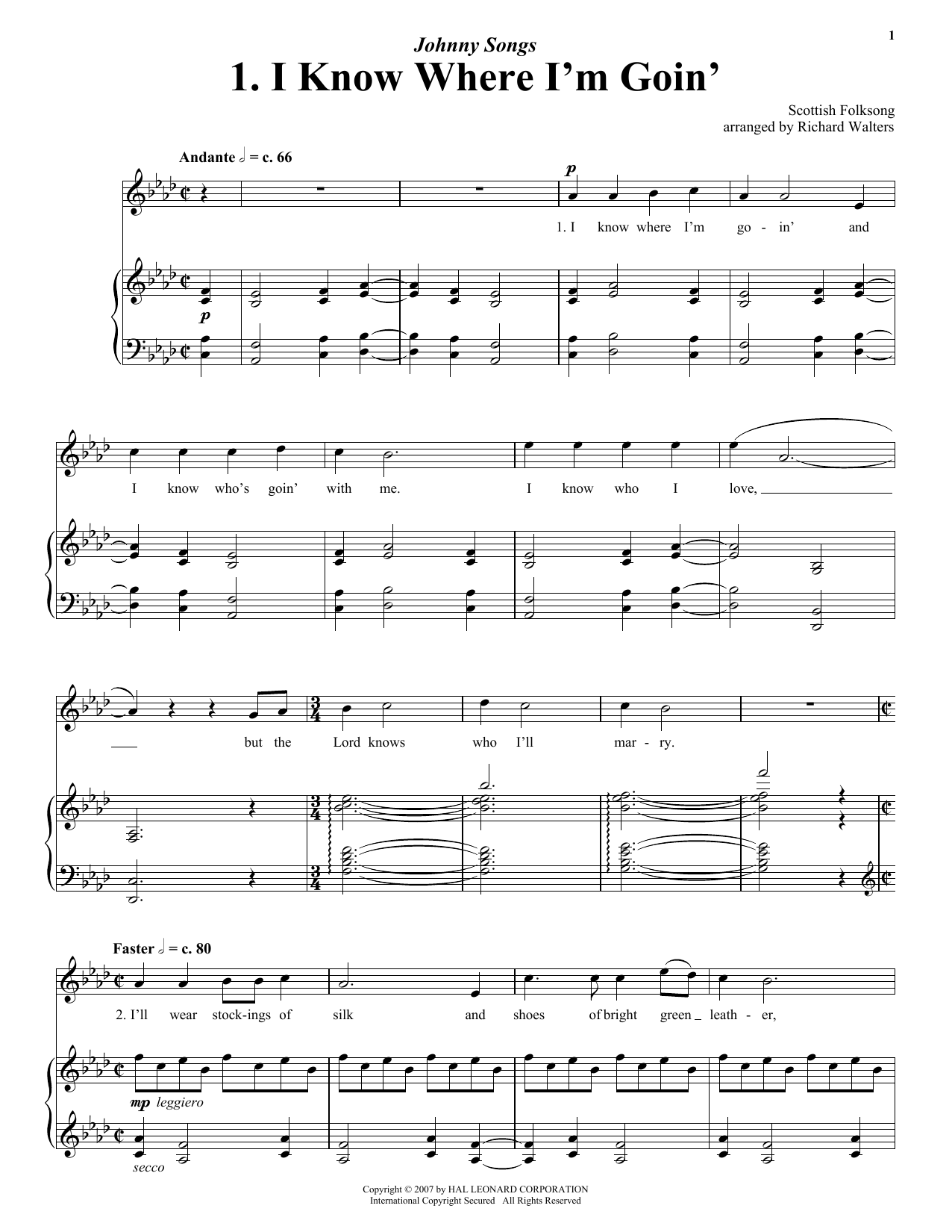 Download English Folk Song I Know Where I'm Goin' Sheet Music