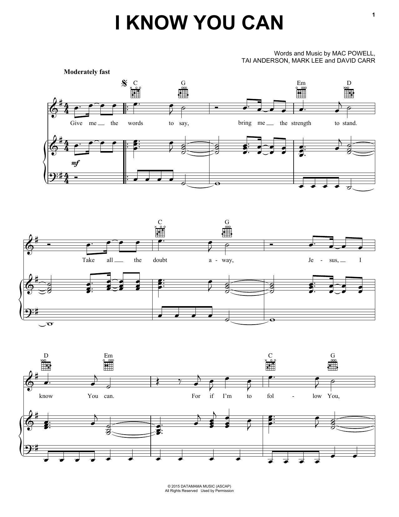Download Third Day I Know You Can Sheet Music