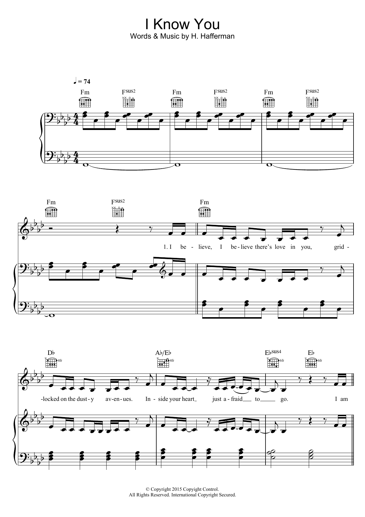 Download Skylar Grey I Know You (from 'Fifty Shades Of Grey' Sheet Music