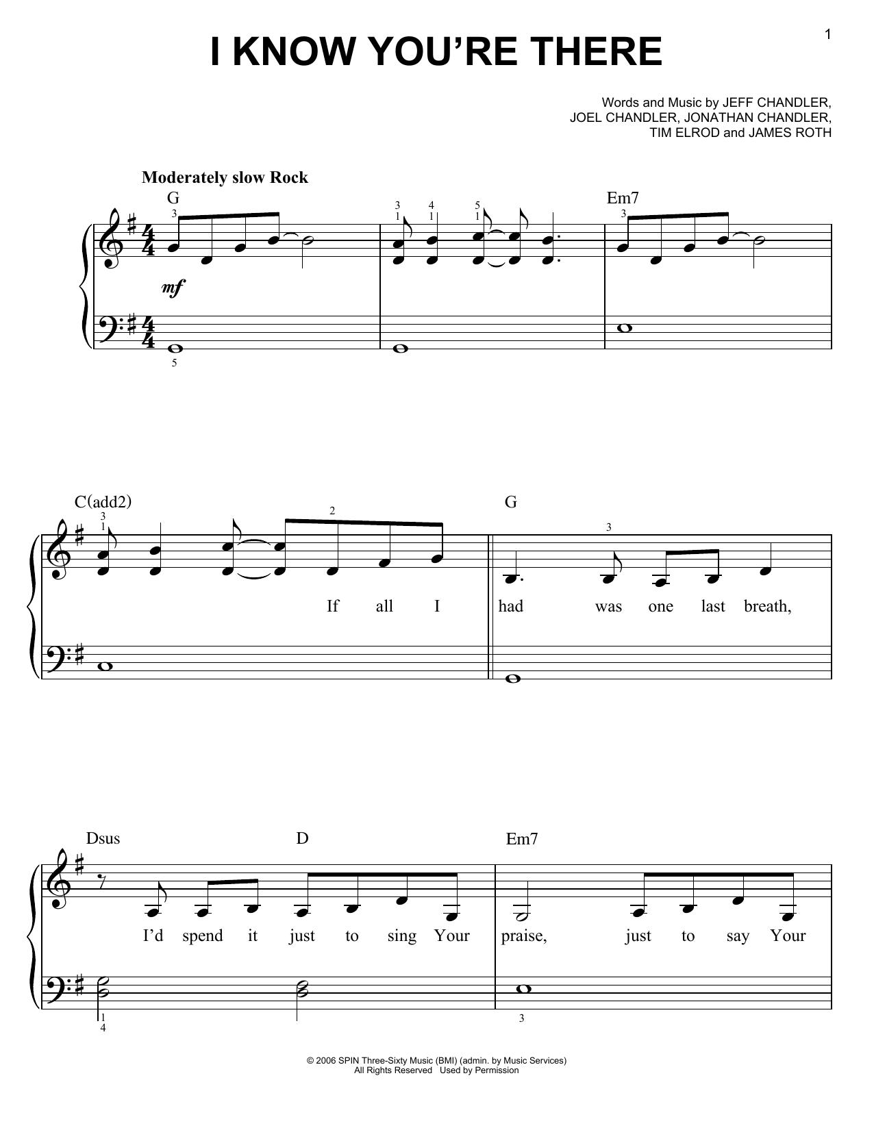 Download Casting Crowns I Know You're There Sheet Music