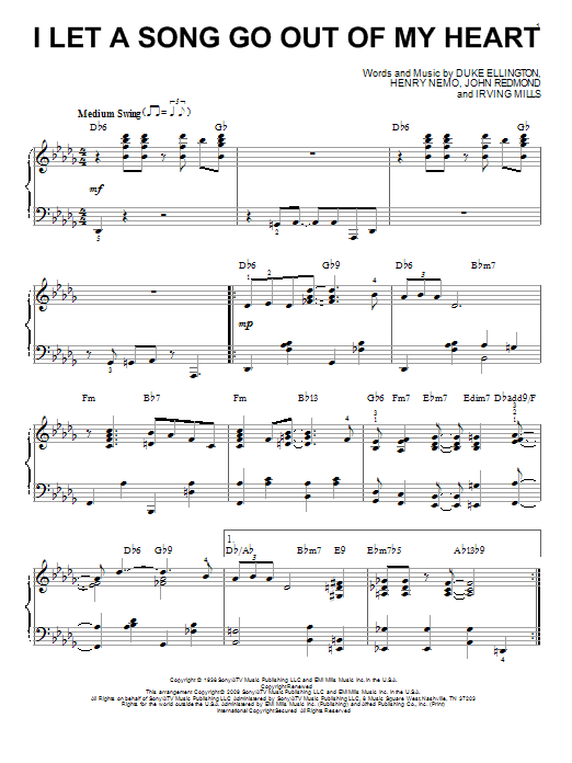 Download Duke Ellington I Let A Song Go Out Of My Heart (arr. B Sheet Music