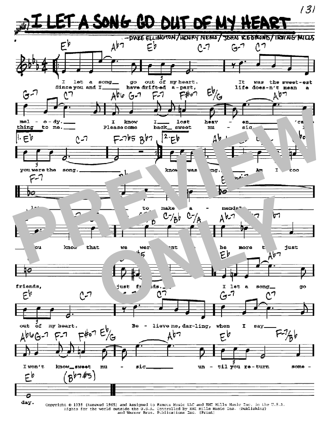 Download Duke Ellington I Let A Song Go Out Of My Heart Sheet Music