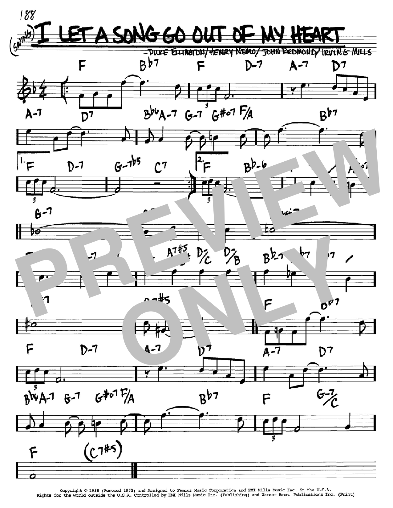 Download Duke Ellington I Let A Song Go Out Of My Heart Sheet Music