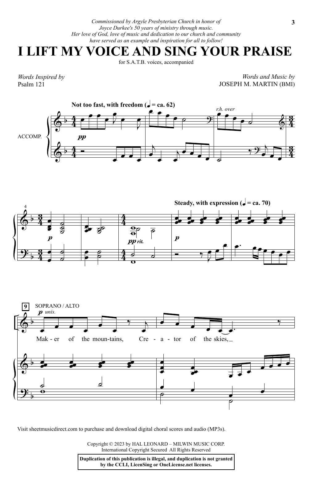 Download Joseph M. Martin I Lift My Voice And Sing Your Praise Sheet Music
