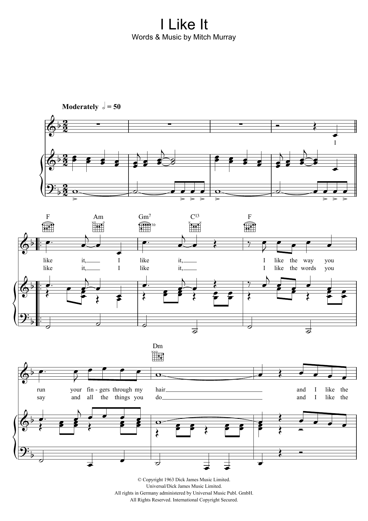 Download Gerry And The Pacemakers I Like It Sheet Music