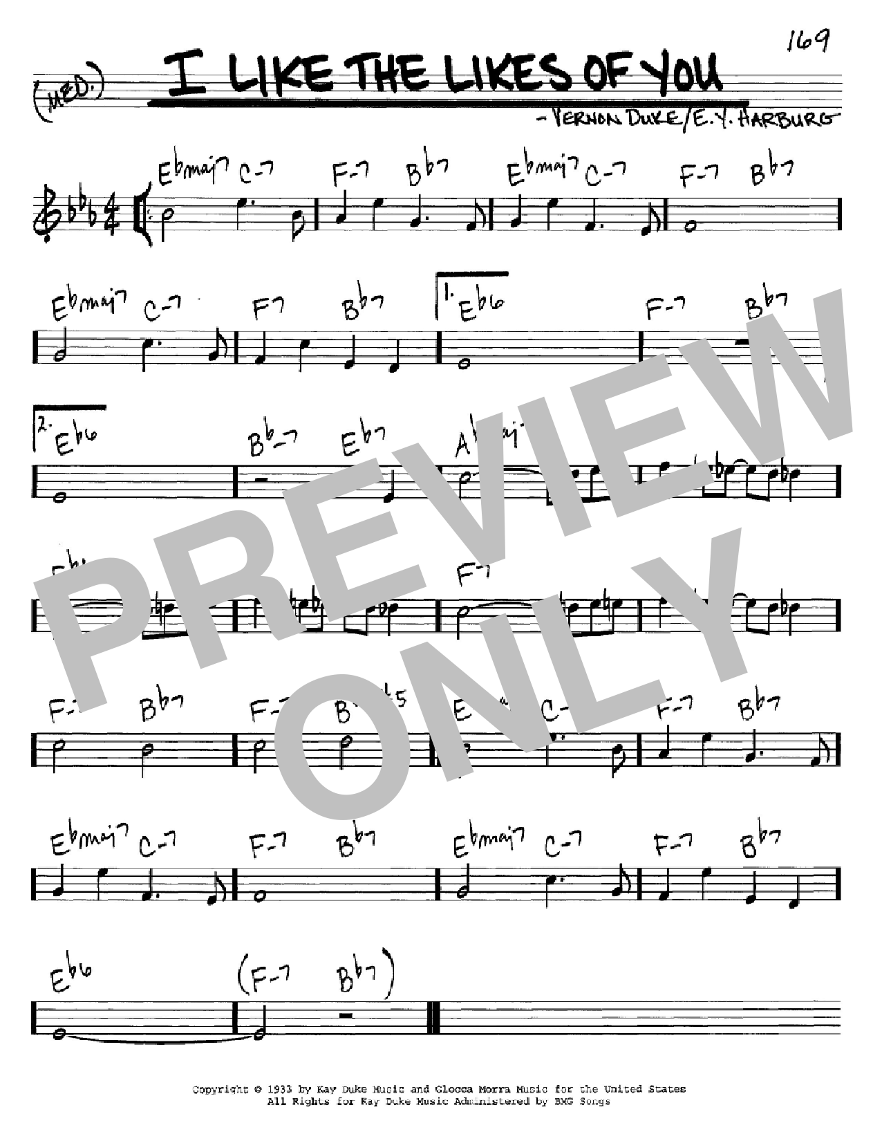 Download E.Y. Harburg I Like The Likes Of You Sheet Music