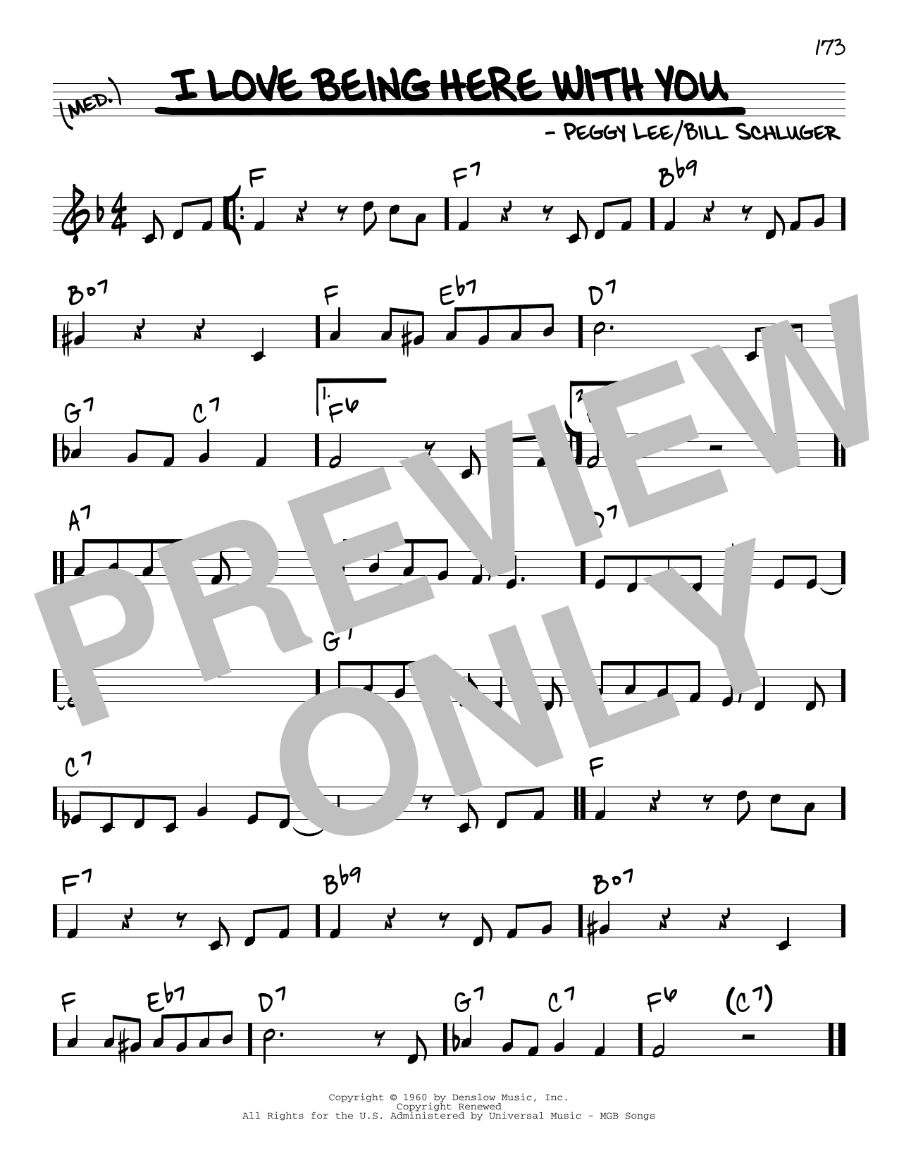 Download Peggy Lee I Love Being Here With You Sheet Music
