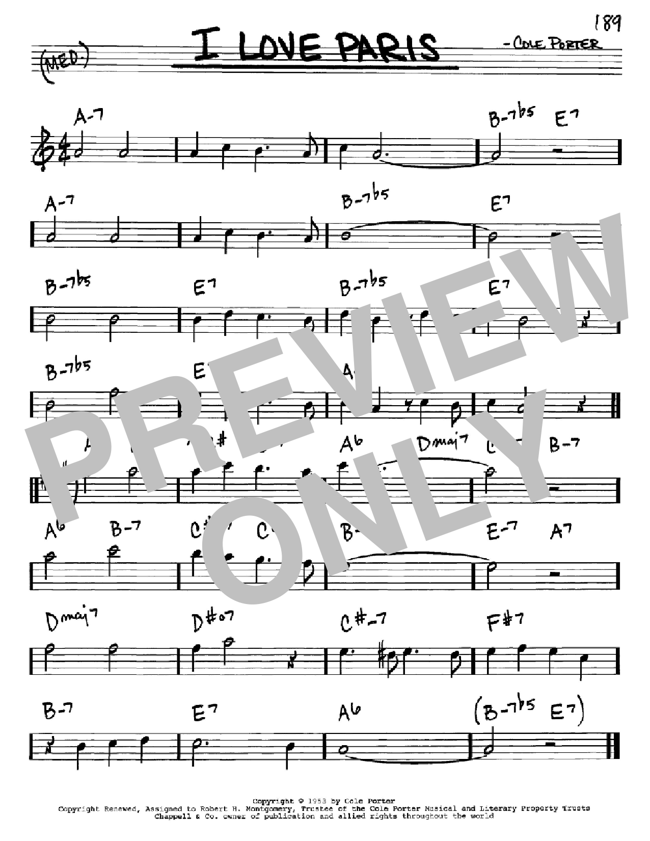 Download Cole Porter I Love Paris Sheet Music