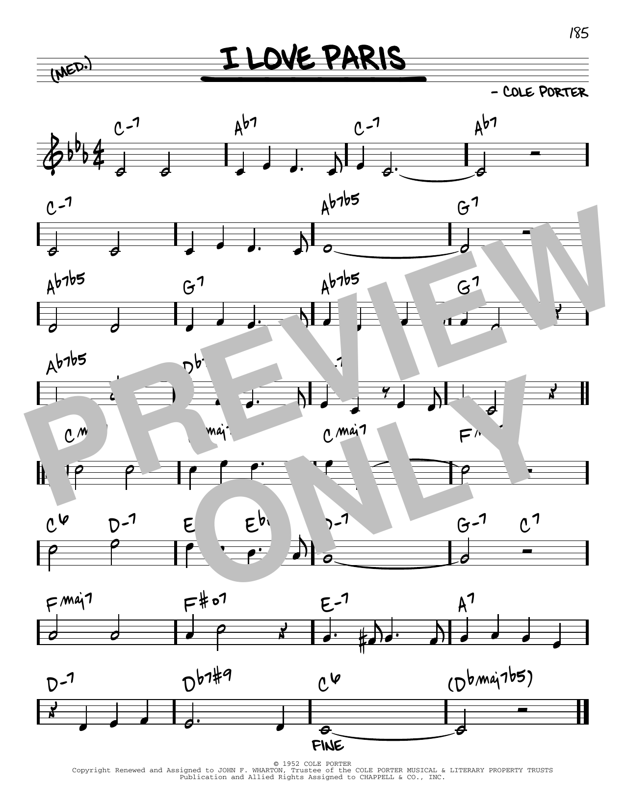 Download Cole Porter I Love Paris [Reharmonized version] (ar Sheet Music