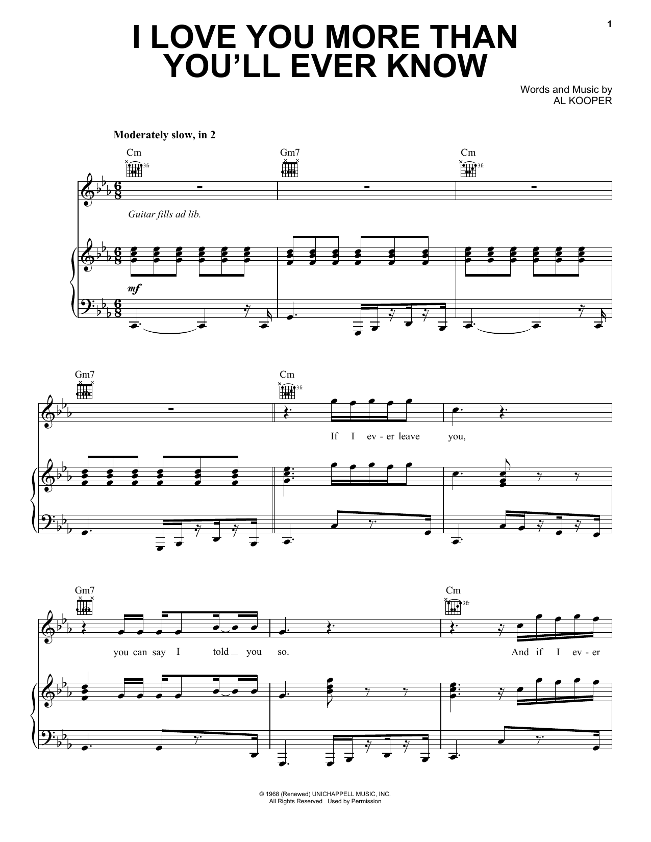 Download Blood, Sweat & Tears I Love You More Than You'll Ever Know Sheet Music