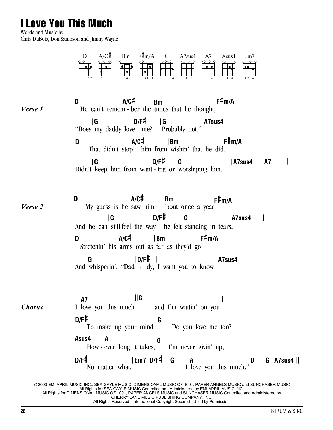Download Jimmy Wayne I Love You This Much Sheet Music