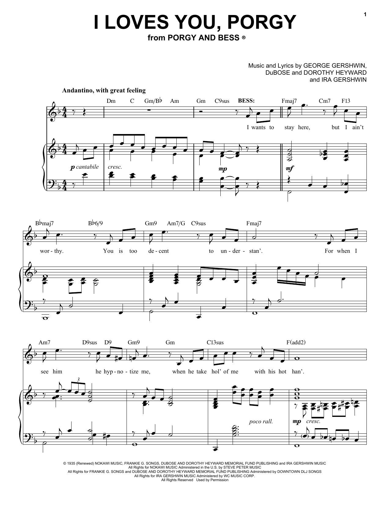 Download George Gershwin I Loves You, Porgy [Jazz version] (arr. Sheet Music