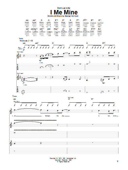 Download The Beatles I Me Mine Sheet Music