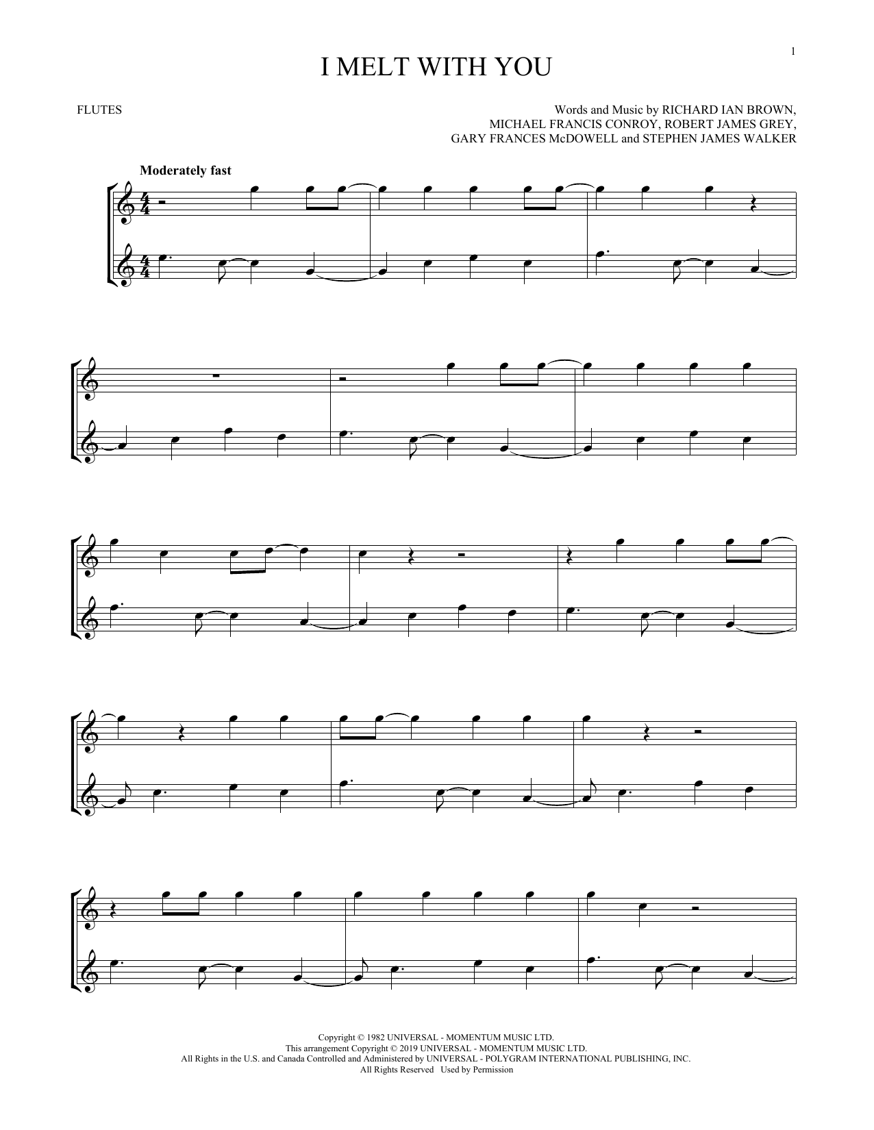Download Modern English I Melt With You Sheet Music