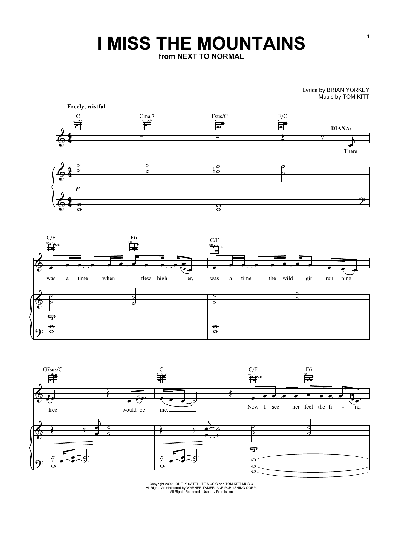Download Alice Ripley I Miss The Mountains (from Next To Norm Sheet Music